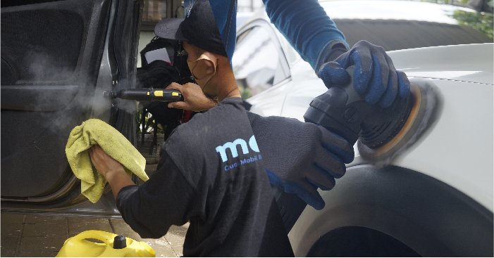 Layanan exterior dan interior detailing dari Mobiklin. 