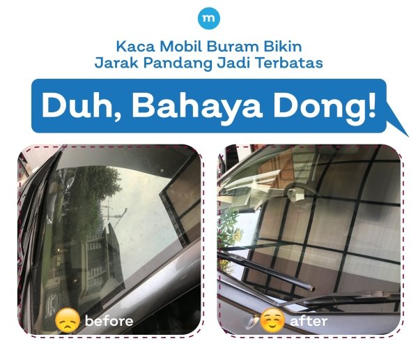 Bersihkan jamur kaca mobil yang membandel.